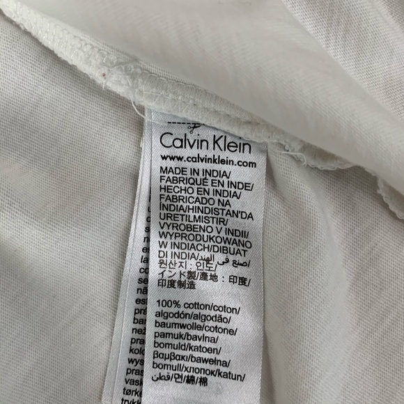 Men’s Calvin Klein Jeans Logo Graphic Monogram Crewneck T-Shirt White Red Medium - Picture 10 of 10